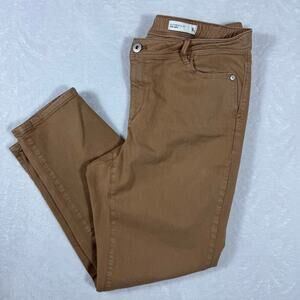 J. Jill Denim Authentic Fit Slim Ankle Tan Women 16R Jeans MidRise Elastic Waist